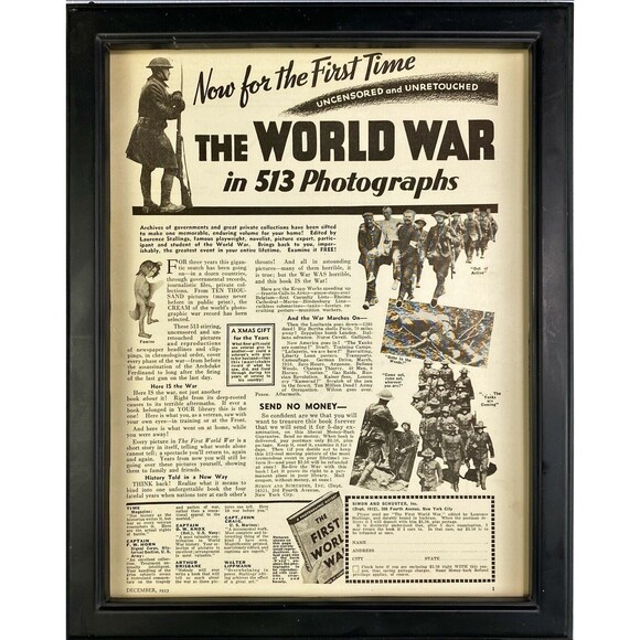 Simon and Schuster "Now: The World War in 513 Photographs" Vintage Print Ad 1933 - Picture 3 of 3